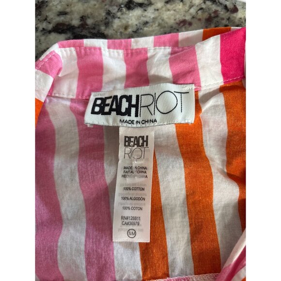 Beach Riot Alexa Top Size Small/Medium Button Front Long Sleeve Sunset Stripes - Picture 5 of 8